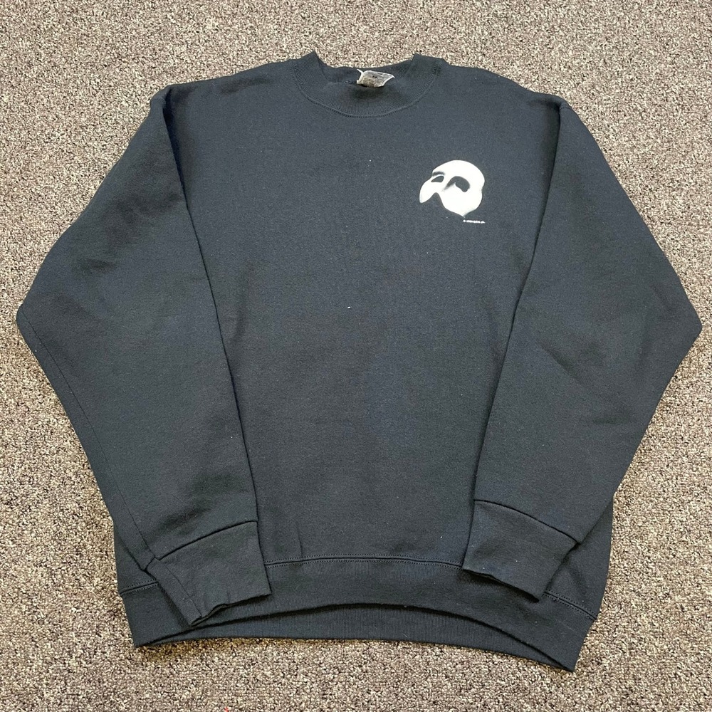 Vintage 1986 Phantom of the Opera Sweatshirt Fruit of the Loom Black Large Mask - Picture 2 of 7
